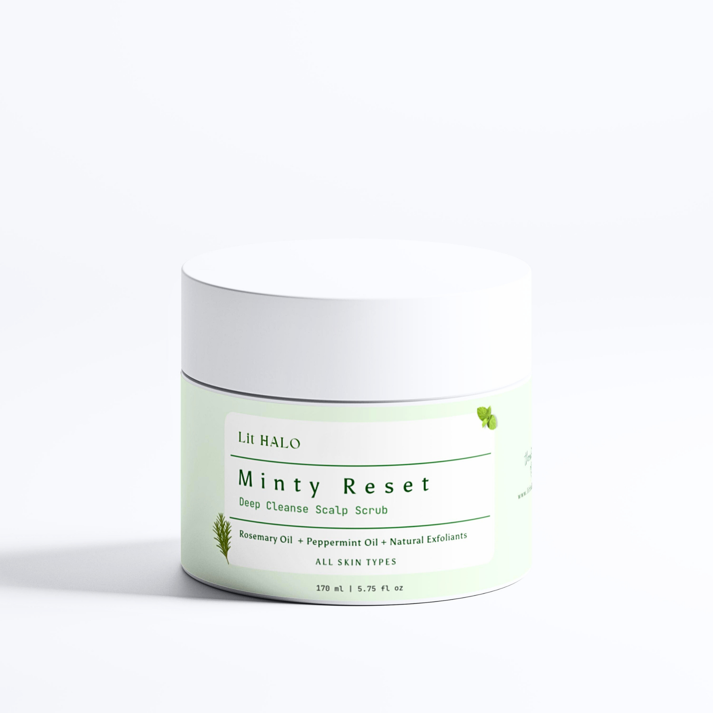 Lit HALO Minty Reset Deep Cleanse Scalp Scrub, Rosemary & Mint