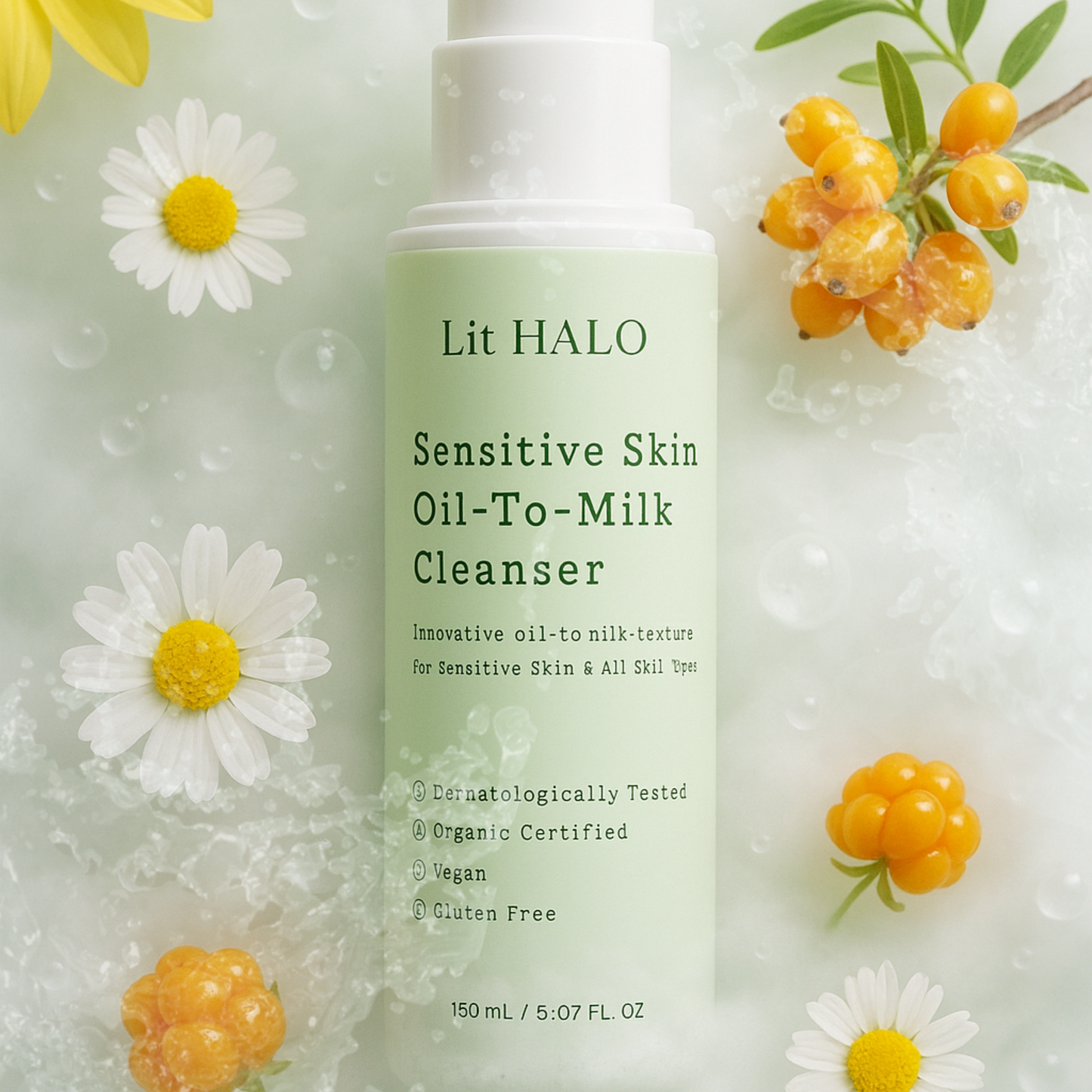 Lit HALO Gentle Milky Sensitive Skin Oil-To-Milk Cleanser
